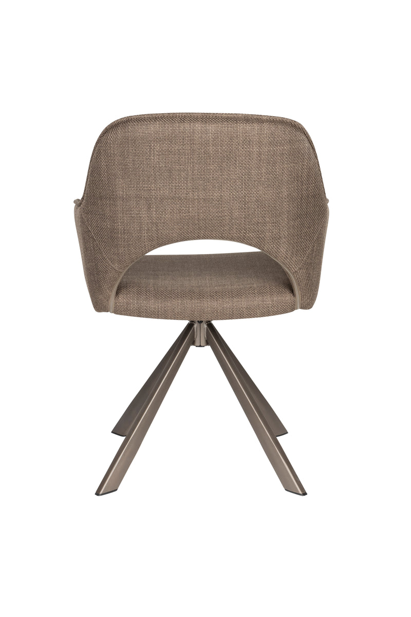 Draaibare Eetkamerstoel Toye Polyester Bruin 68x61 cm-Eetkamerstoelen-Creating Home