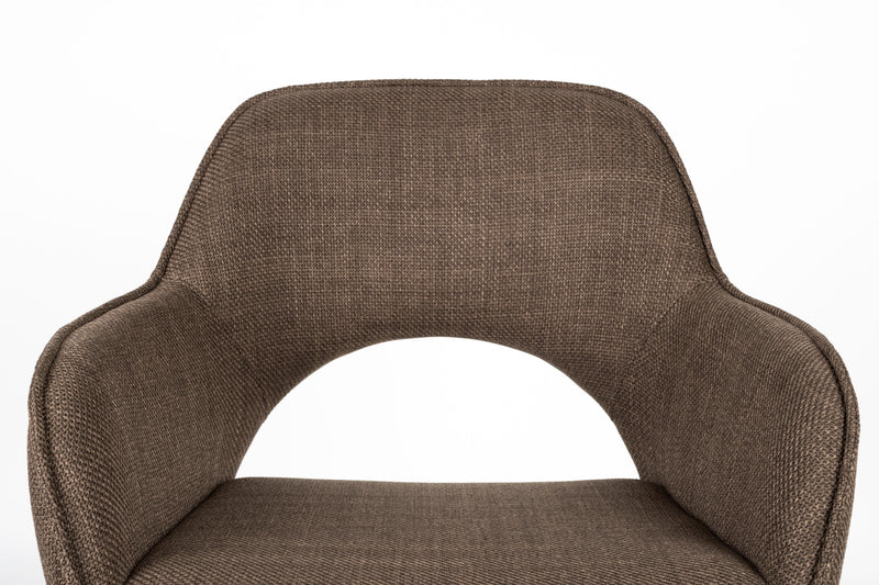 Draaibare Eetkamerstoel Toye Polyester Bruin 68x61 cm-Eetkamerstoelen-Creating Home