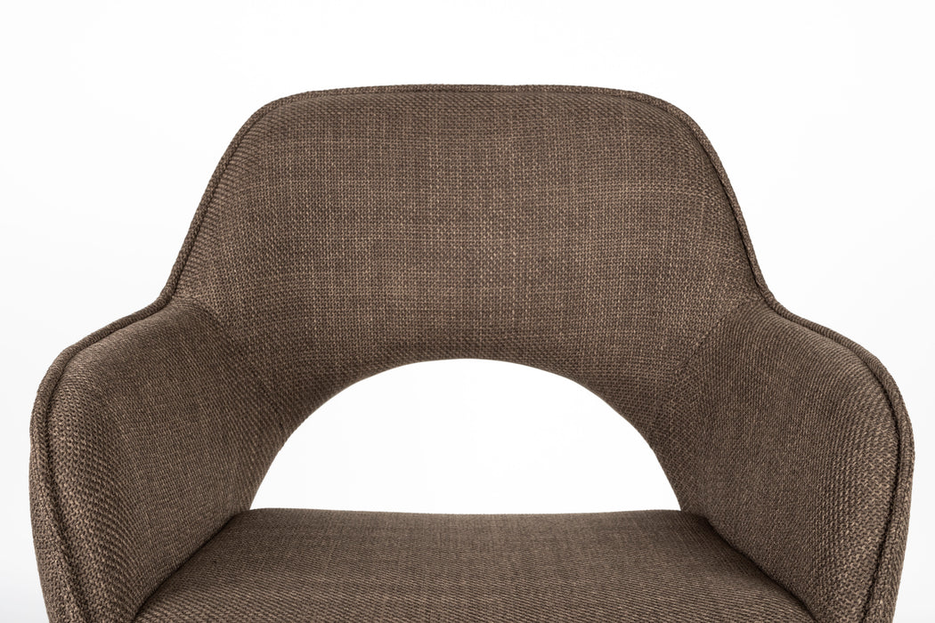 Draaibare Eetkamerstoel Toye Polyester Bruin 68x61 cm-Eetkamerstoelen-Creating Home