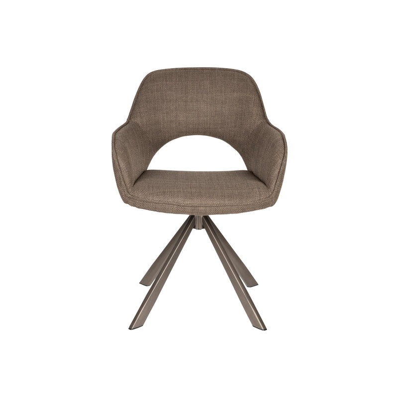 Draaibare Eetkamerstoel Toye Polyester Bruin 68x61 cm-Eetkamerstoelen-Creating Home