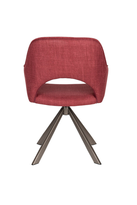 Draaibare Eetkamerstoel Toye Polyester Rood 68x61 cm-Eetkamerstoelen-Creating Home