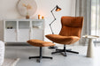 Draaibare Fauteuil John Cognac PU-Leder Bruin Ø93x92 cm-Fauteuils-Creating Home