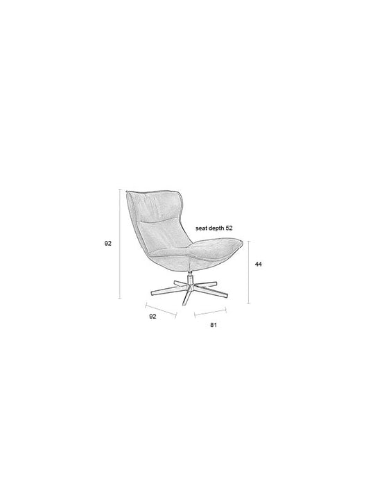 Draaibare Fauteuil John PU-Leder Donkergrijs 92x81 cm-Fauteuils-Creating Home