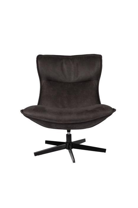 Draaibare Fauteuil John PU-Leder Donkergrijs 92x81 cm-Fauteuils-Creating Home