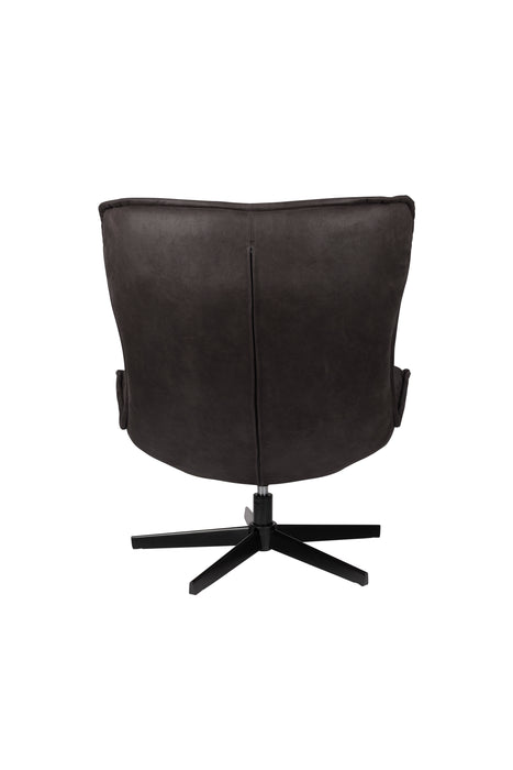 Draaibare Fauteuil John PU-Leder Donkergrijs 92x81 cm-Fauteuils-Creating Home