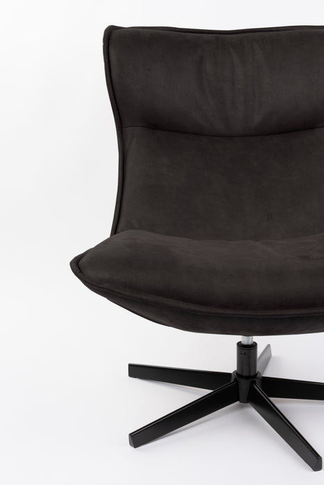 Draaibare Fauteuil John PU-Leder Donkergrijs 92x81 cm-Fauteuils-Creating Home