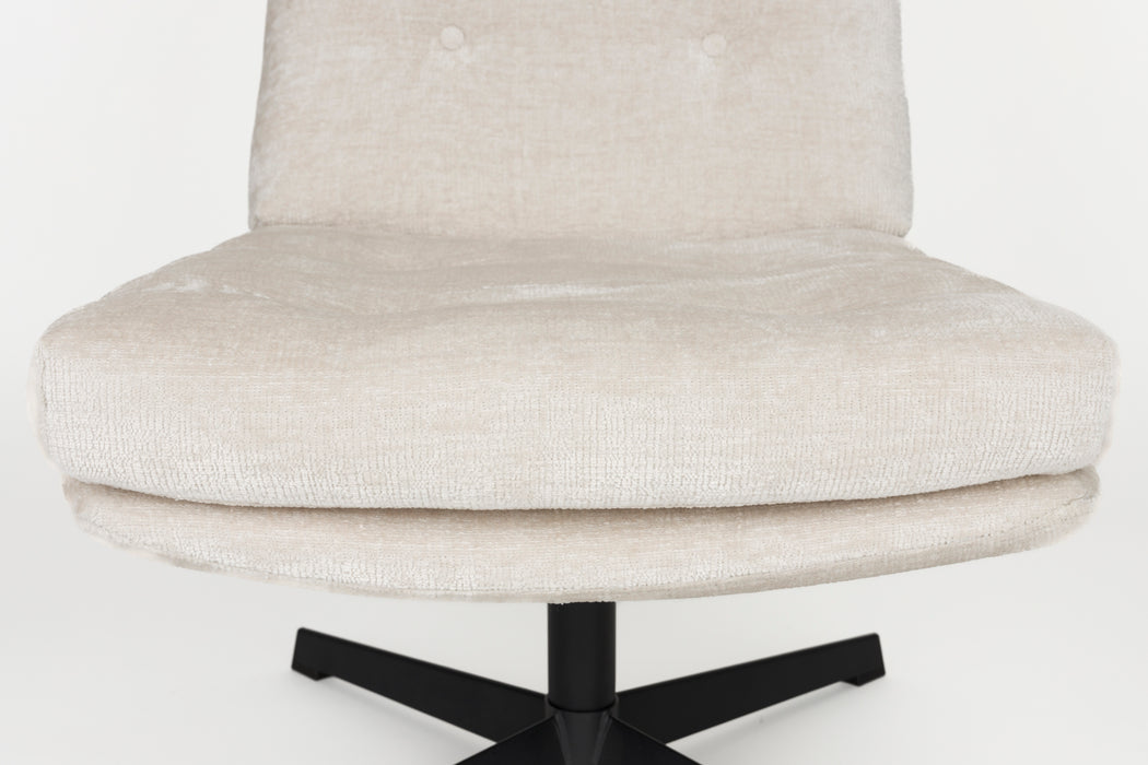 Draaibare Fauteuil Kai Off Polyester Wit 75.5x72 cm-Fauteuils-Creating Home