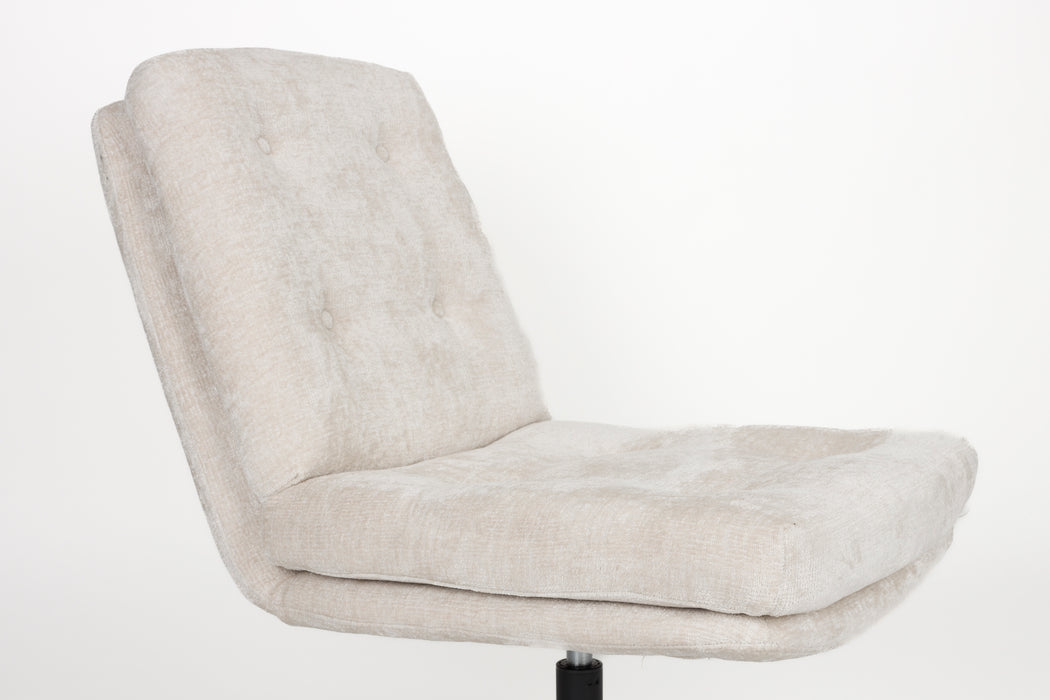 Draaibare Fauteuil Kai Off Polyester Wit 75.5x72 cm-Fauteuils-Creating Home