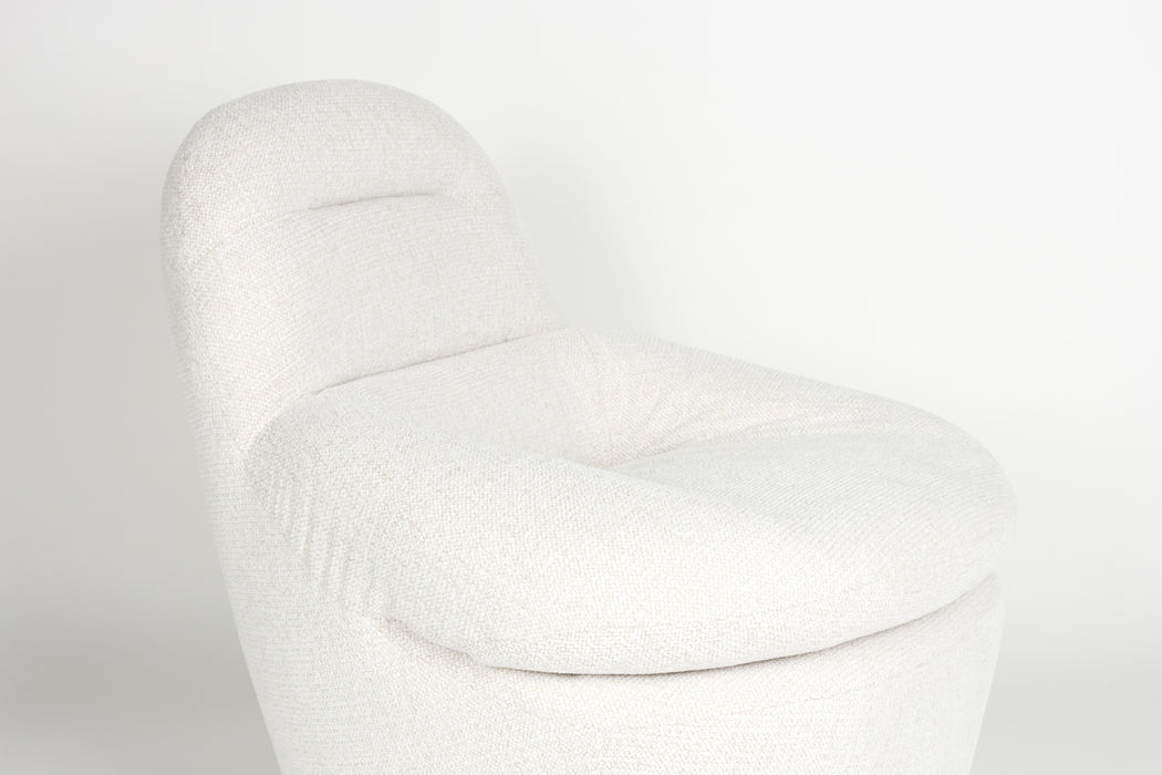 Draaibare Fauteuil Velvoro Polyester Off white 84x80 cm-Fauteuils-Creating Home