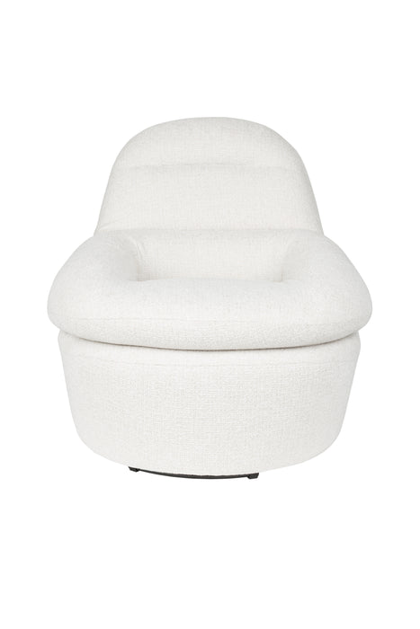Draaibare Fauteuil Velvoro Polyester Off white 84x80 cm-Fauteuils-Creating Home