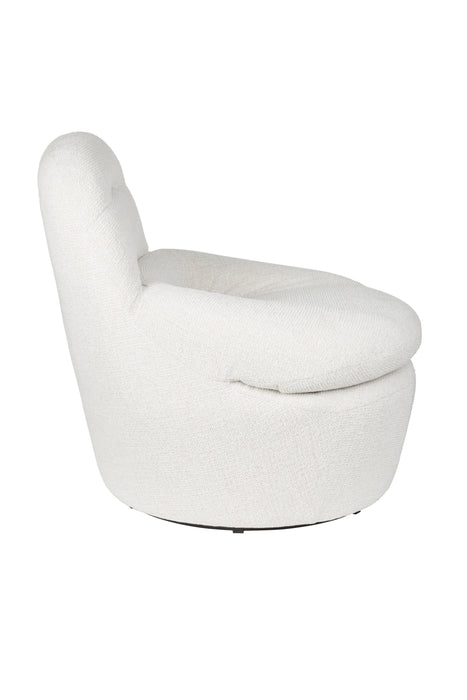 Draaibare Fauteuil Velvoro Polyester Off white 84x80 cm-Fauteuils-Creating Home