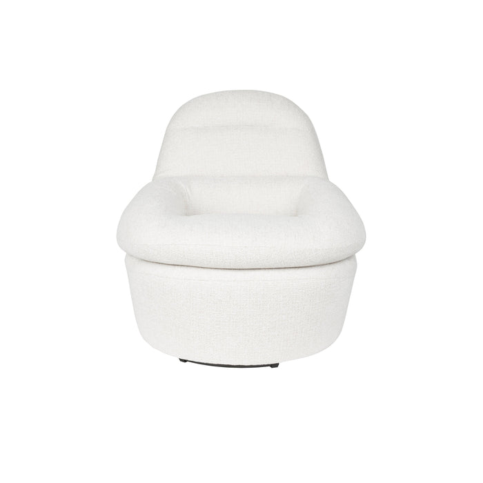 Draaibare Fauteuil Velvoro Polyester Off white 84x80 cm-Fauteuils-Creating Home