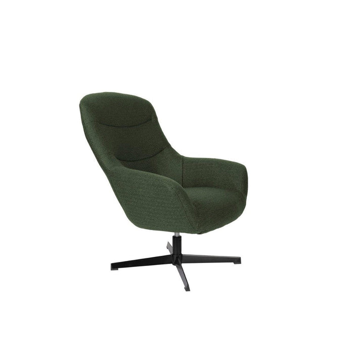 Draaibare Fauteuil Yuki Hout,Polyester Groen 84.5x73 cm-Fauteuils-Creating Home