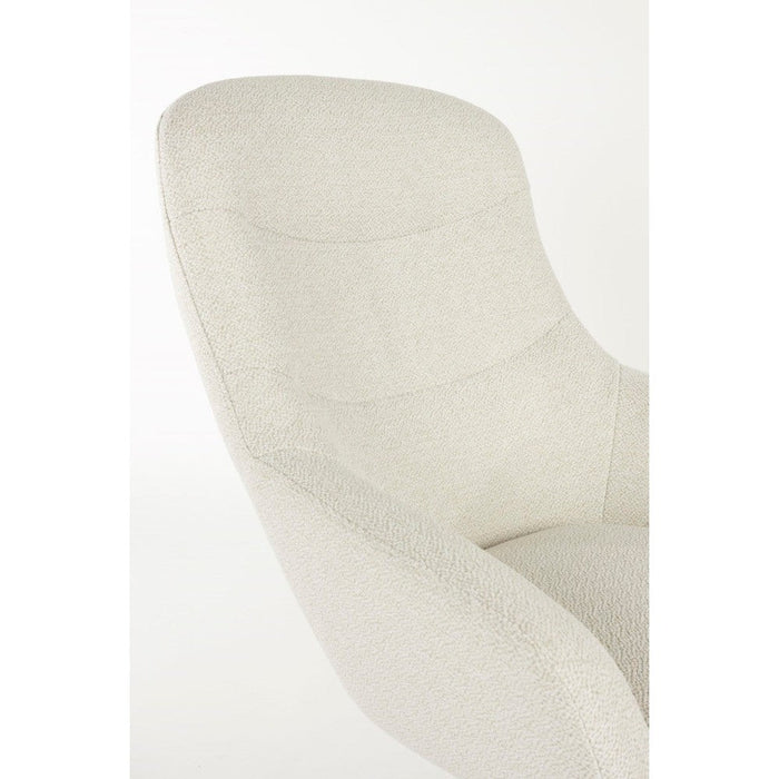 Draaibare Fauteuil Yuki Off Polyester Wit 84.5x73 cm-Fauteuils-Creating Home