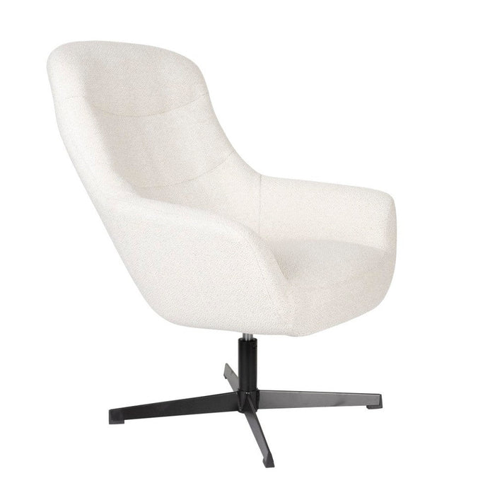 Draaibare Fauteuil Yuki Off Polyester Wit 84.5x73 cm-Fauteuils-Creating Home