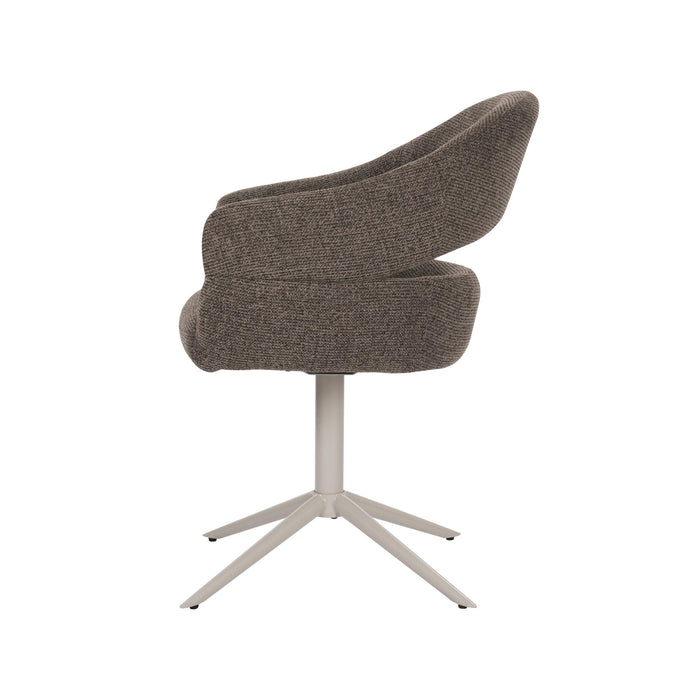 Draaibare eetkamerstoel Lily Bruin-Eetkamerstoelen-Creating Home