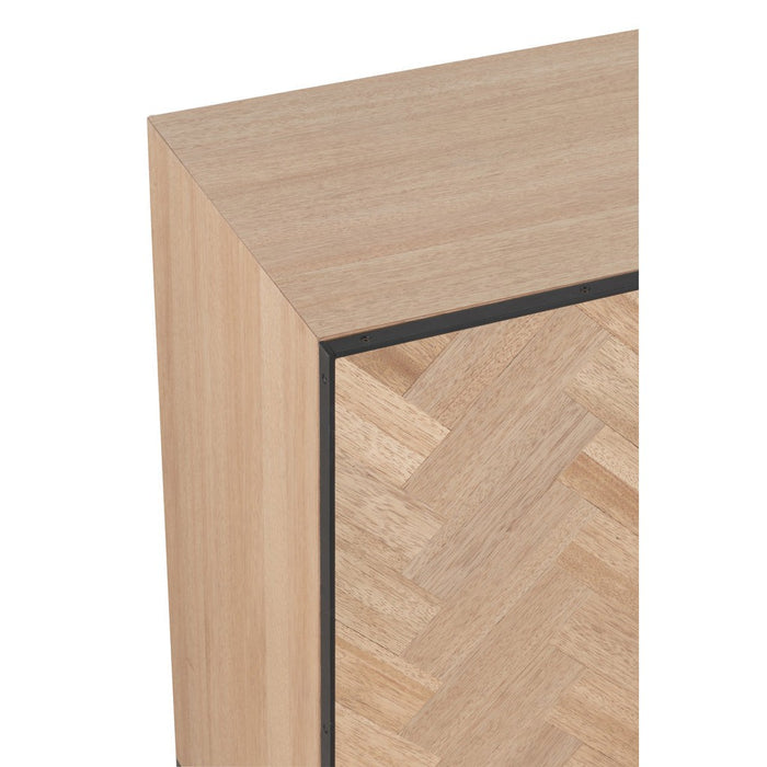 nan Dressoir 4-deurs Zigzag Hout/Metaal Naturel/Zwart-Dressoirs-J-Line