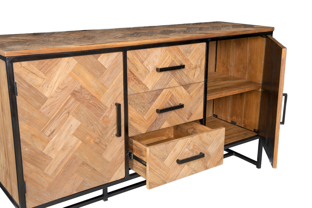 Dressoir Accent Teakhout Naturel hout 145x45x85 cm-Livingfurn