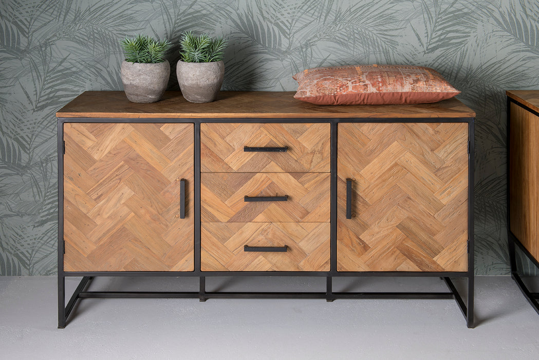 Dressoir Accent Teakhout Naturel hout 145x45x85 cm-Livingfurn