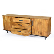 Dressoir Ayleen Mangohout Naturel hout 200x45x80 cm-Dressoirs-Livingfurn