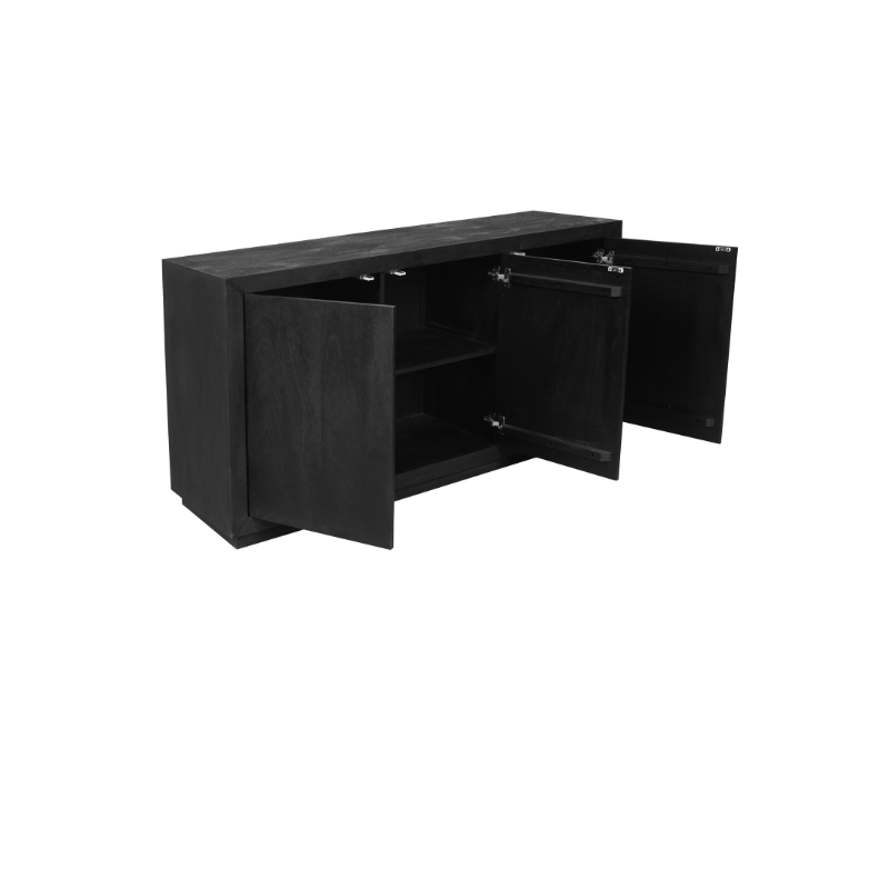 Dressoir Brussel Zwart 3 deurs 150 cm 150x45x80 cm-Dressoirs-Starfurn