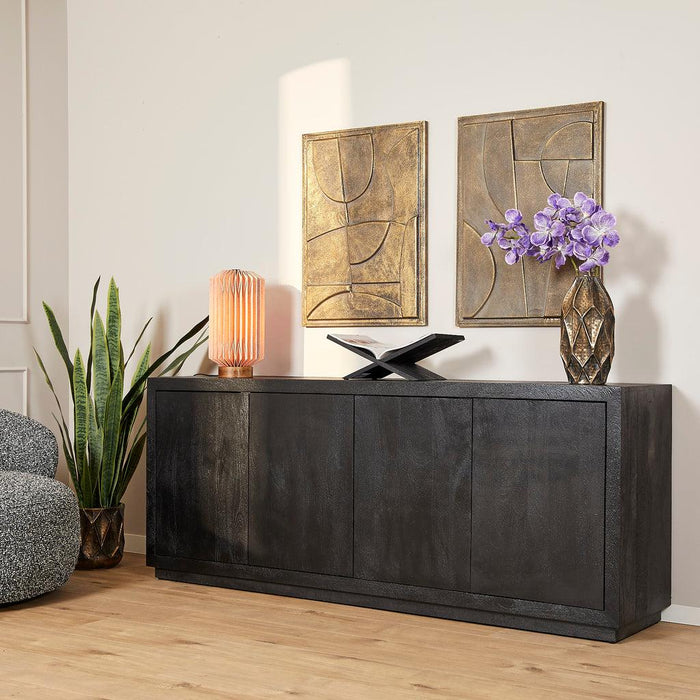 Dressoir Brussel Zwart 4 deurs 200 cm 200x45x80 cm-Dressoirs-Starfurn