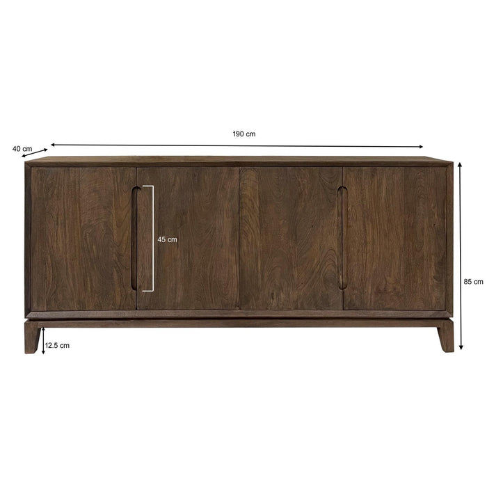 Dressoir Cortez Mangohout Bruin 40x190x85 cm-Dressoirs-Livingfurn