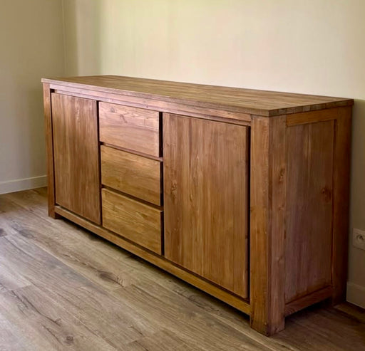 Dressoir DK Lierop Teakhout Naturel hout 200x50 cm-Dressoirs-Livingfurn