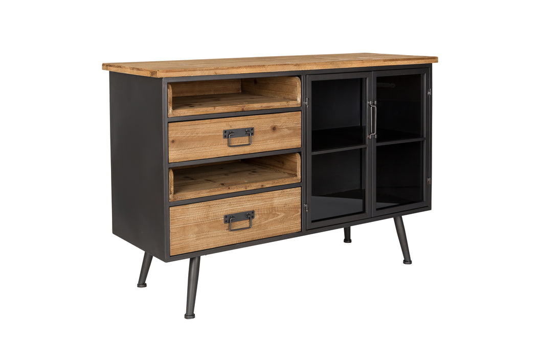 Dressoir Damian Fir hout, Metaal Multicolour 40x113 cm-Dressoirs-Creating Home