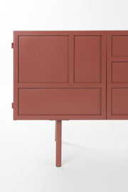 Dressoir Davis Metaal Rood 36x160 cm-Dressoirs-Creating Home