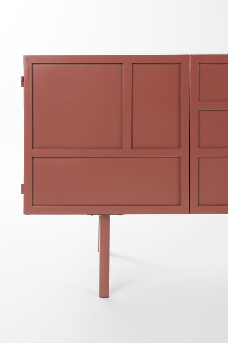 Dressoir Davis Metaal Rood 36x160 cm-Dressoirs-Creating Home