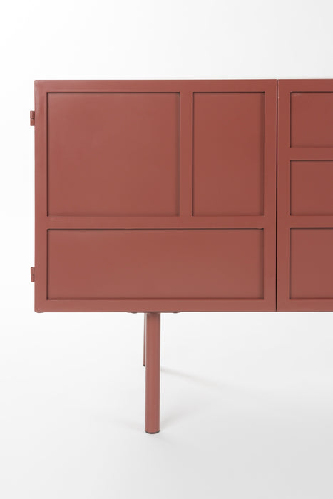 Dressoir Davis Metaal Rood 36x160 cm-Dressoirs-Creating Home