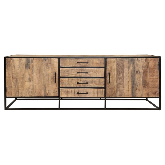 Dressoir Denver - Mangohout en staal - 210 cm-Dressoirs-Starfurn