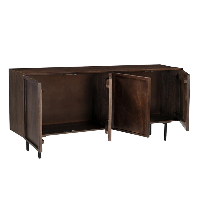 Dressoir Elan Mangohout Bruin 40x180x82 cm-Dressoirs-Livingfurn