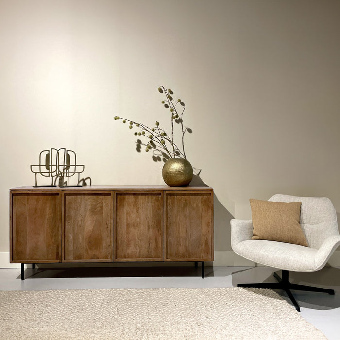 Dressoir Elan Mangohout Naturel hout 40x180x82 cm-Livingfurn