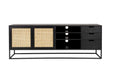 Dressoir Guuji Essenfineer, Metaal Zwart 150x38 cm-Dressoirs-Creating Home