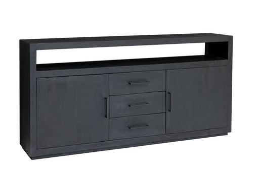 Dressoir Jaxx Mangohout Zwart 180x40 cm-Dressoirs-Livingfurn