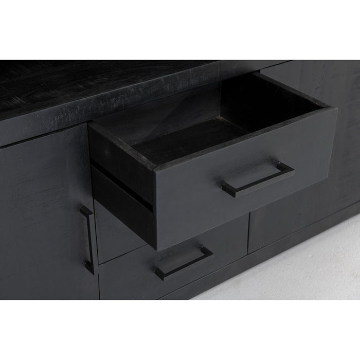 Dressoir Jaxx Mangohout Zwart 180x40x85 cm-Dressoirs-Livingfurn