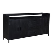 Dressoir Kala Open Mangohout Zwart 180x40x85 cm-Dressoirs-Livingfurn