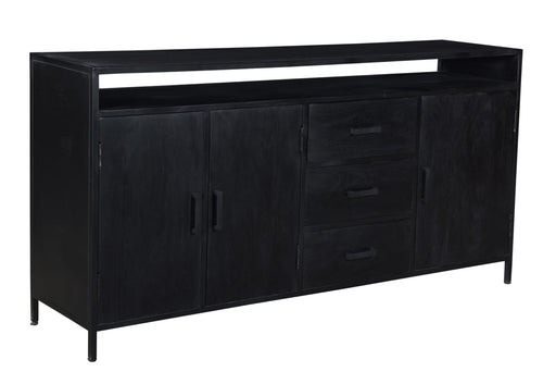 Dressoir Kala Open Mangohout Zwart 180x40x85 cm-Livingfurn