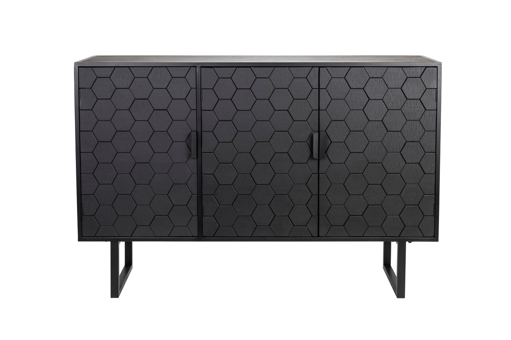 Dressoir Linc High Fir hout, Metaal Zwart 36x135 cm-Dressoirs-Creating Home