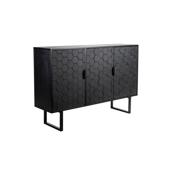 Dressoir Linc High Fir hout, Metaal Zwart 36x135 cm-Dressoirs-Creating Home