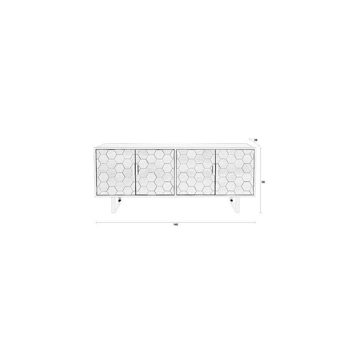 Dressoir Linc Low Fir hout, Metaal Zwart 36x140 cm-Dressoirs-Creating Home