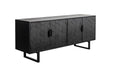 Dressoir Linc Low Fir hout, Metaal Zwart 36x140 cm-Dressoirs-Creating Home