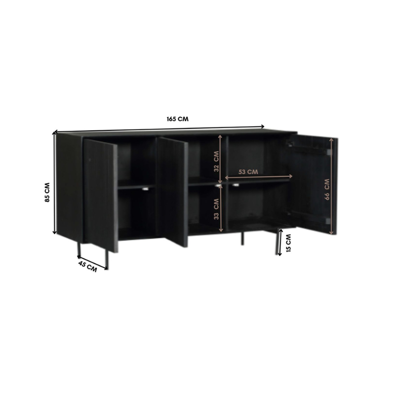Dressoir Madison 165 cm 165x45x85 cm-Dressoirs-Starfurn