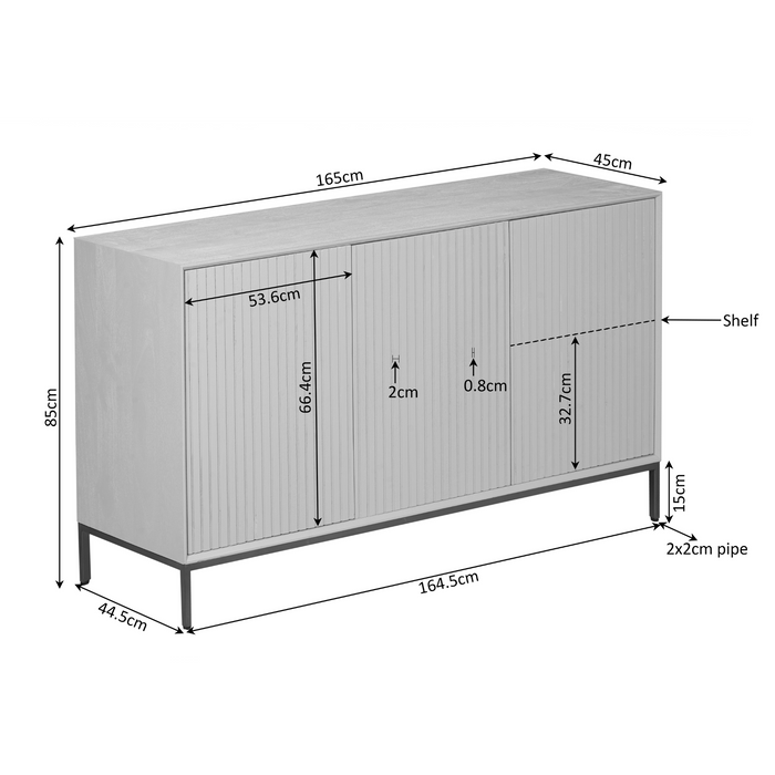 Dressoir Madison Bruin 165 cm 165x45x55 cm-Dressoirs-Starfurn