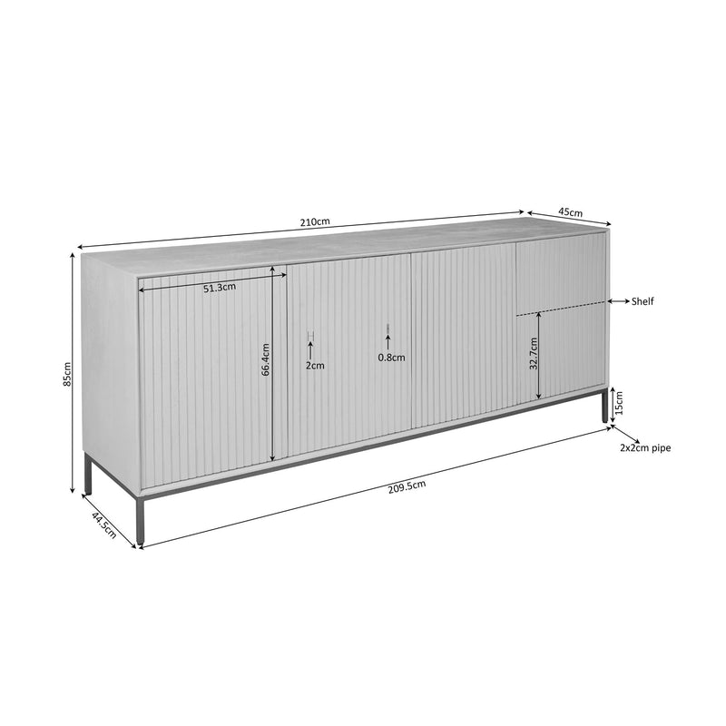 Dressoir Madison Bruin 210 cm 210x45x85 cm-Dressoirs-Starfurn