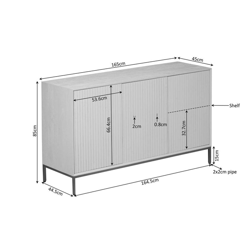 Dressoir Madison Naturel 165 cm 165x45x85 cm-Dressoirs-Starfurn
