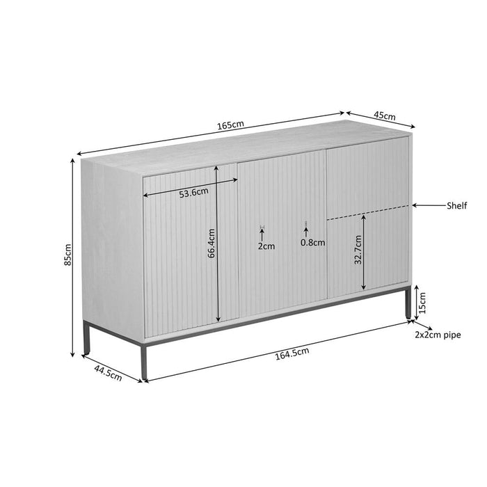 Dressoir Madison Naturel 165 cm 165x45x85 cm-Dressoirs-Starfurn