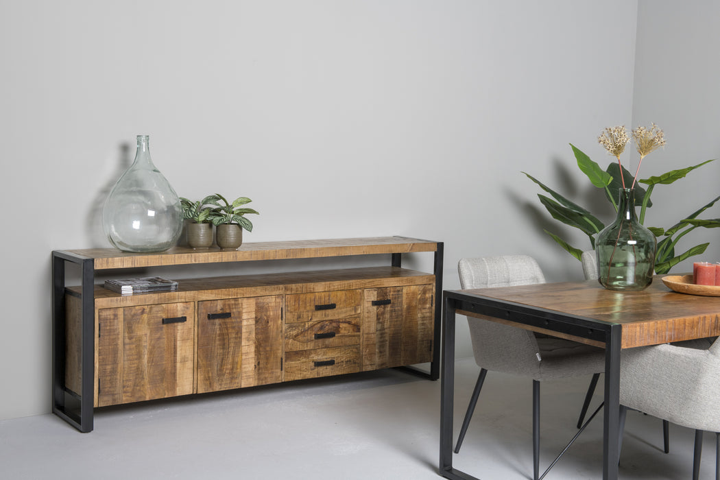 Dressoir Nairobi Mangohout Naturel hout 210x45x80 cm-Livingfurn